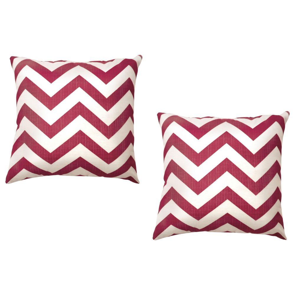 Furniture of America Moran 18" Throw Pillow in Red (Set of 2), , large