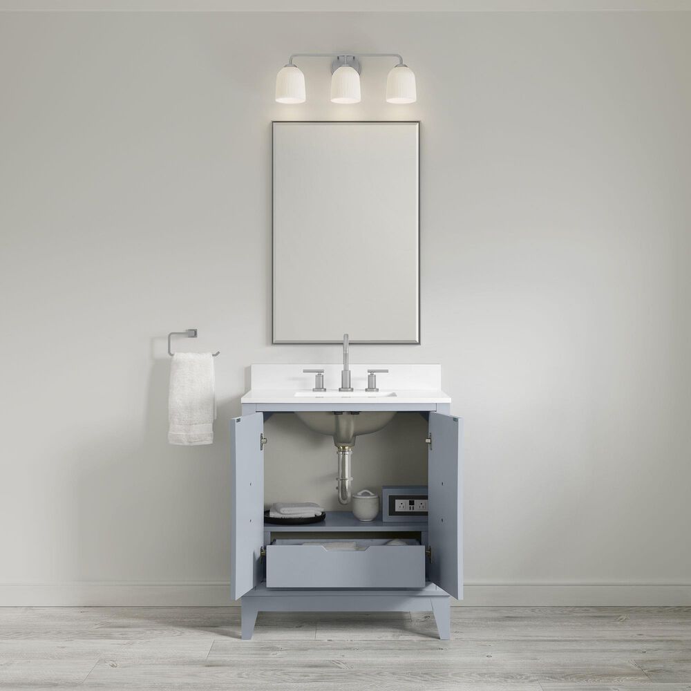 37B Fenwick 30" Single Bathroom Vanity in Soft Blue with Glossy White Composite Stone Top and Backsplash, , large
