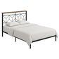 HOMLUX Queen Floating Bed Frame with LED Headboard and Charging Station in Black, , large