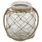 Maple and Jade Handmade Indoor/Outdoor Candle Lantern with Hanging Rope in Brown and Clear, , large
