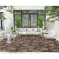 Nourison Garden Oasis Floral Mocha 9" x 12" Indoor/Outdoor Area Rug, , large