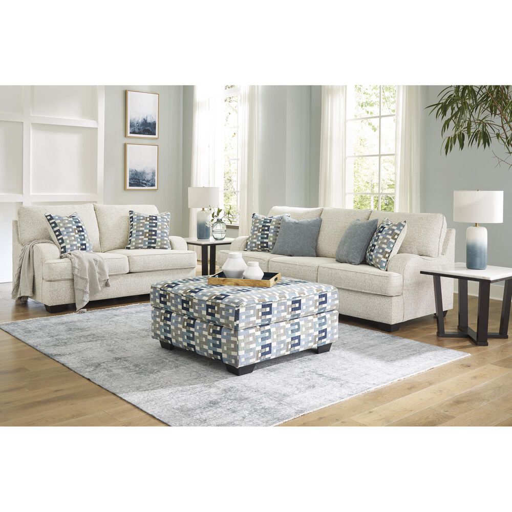 Ashley Valerano Stationary Loveseat in Parchment, , large