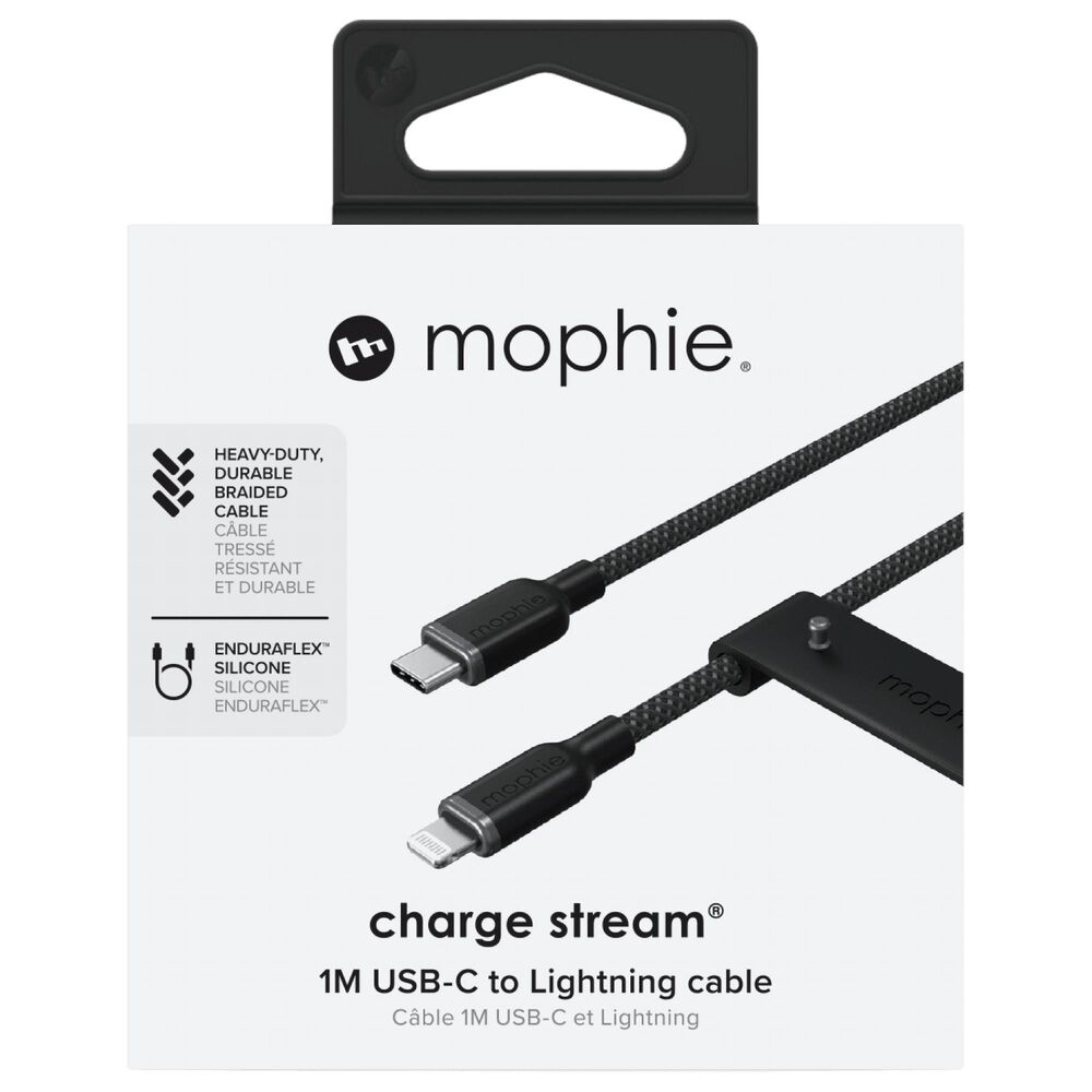 Mophie 6 Ft. USB C To Apple Lightning Cable in Black, , large