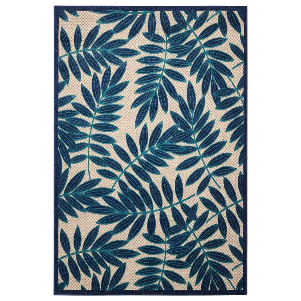 Nourison Aloha Floral 5"3" x 7"5" Navy Indoor/Outdoor Area Rug, , large