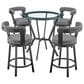 Blue River Naomi and Bryant 5-Piece Counter Height Dining Set in Matte Black, , large