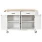 HOMLUX 54" Kitchen Island Cart with Solid Wood Top and Locking Wheels in White, , large