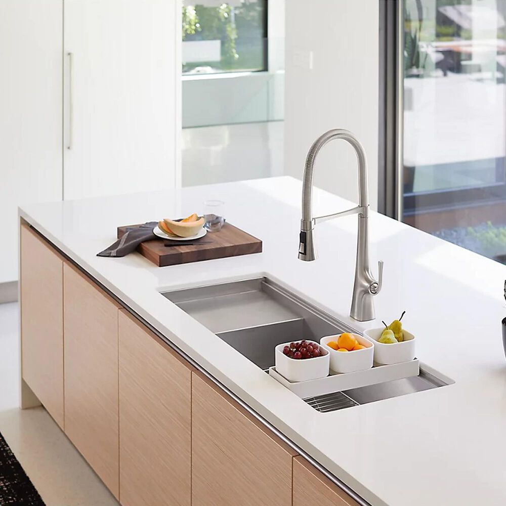 Kohler Graze Semi-Professional Pull-Down Kitchen Sink Faucet in Vibrant Stainless, , large
