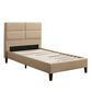 CorLiving Twin Upholstered Platform Bed in Cream, , large