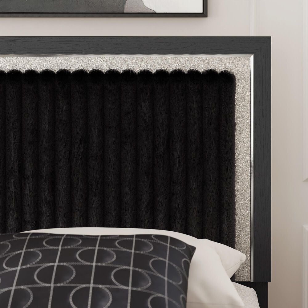 Ashley Zuraleus Queen Upholstered Storage Bed in Matte Black and Chrome, , large