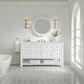 James Martin Vanities Breckenridge 60" Single Bathroom Vanity in Bright White with 3 cm Ethereal Noctis Quartz Top, Rectangular Sink and FreePower Wireless Charger, , large