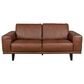 Natuzzi Editions Seville Stationary Leather Loveseat in Pasadena Brown, , large