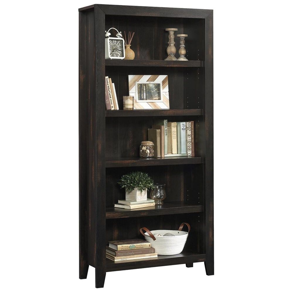 Sauder Dakota Pass 5-Shelf Bookcase in Char Pine, , large