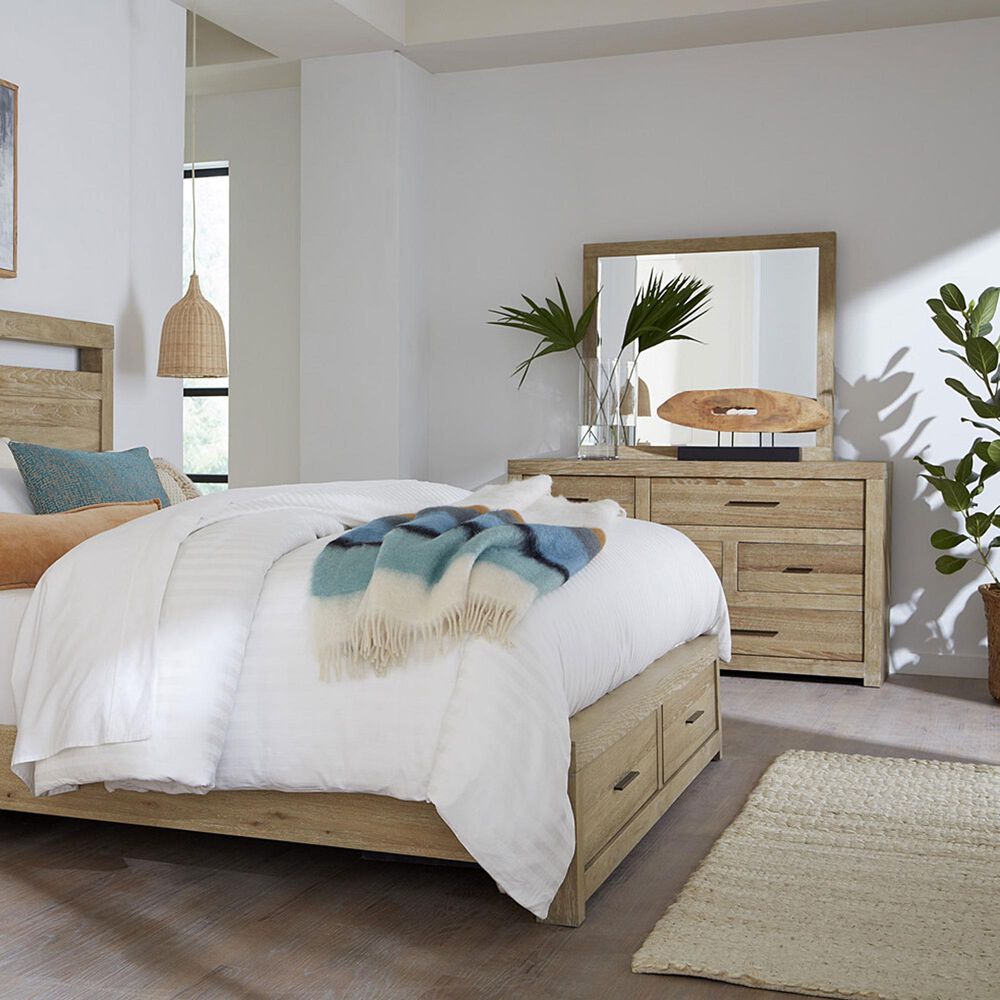Riva Ridge Modern Loft Chesser and Mirror in Khaki, , large