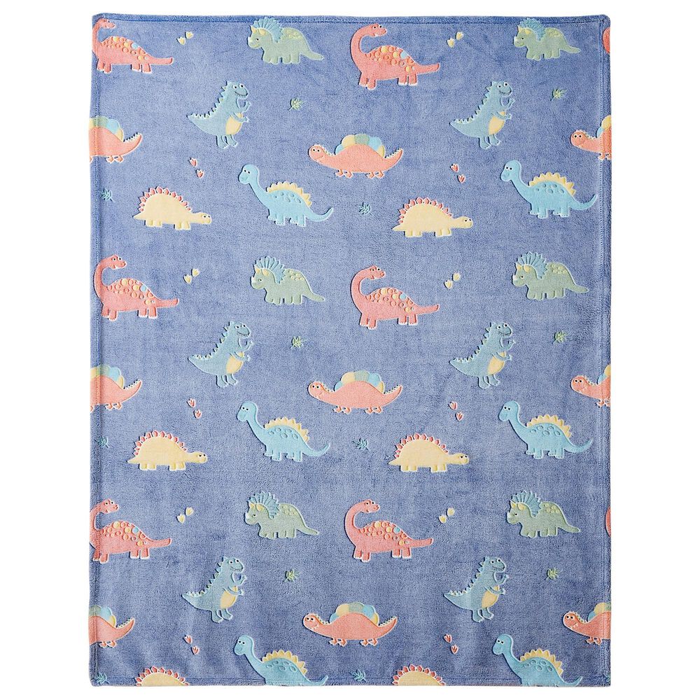 Duke Imports Jurassic Friends - Glow in the Dark Plush Throw in Blue, , large