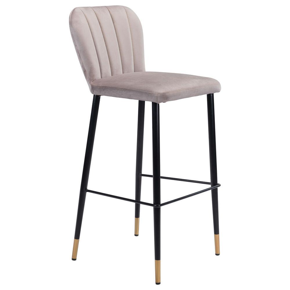 Zuo Modern Manchester Bar Stool in Gray and Black, , large