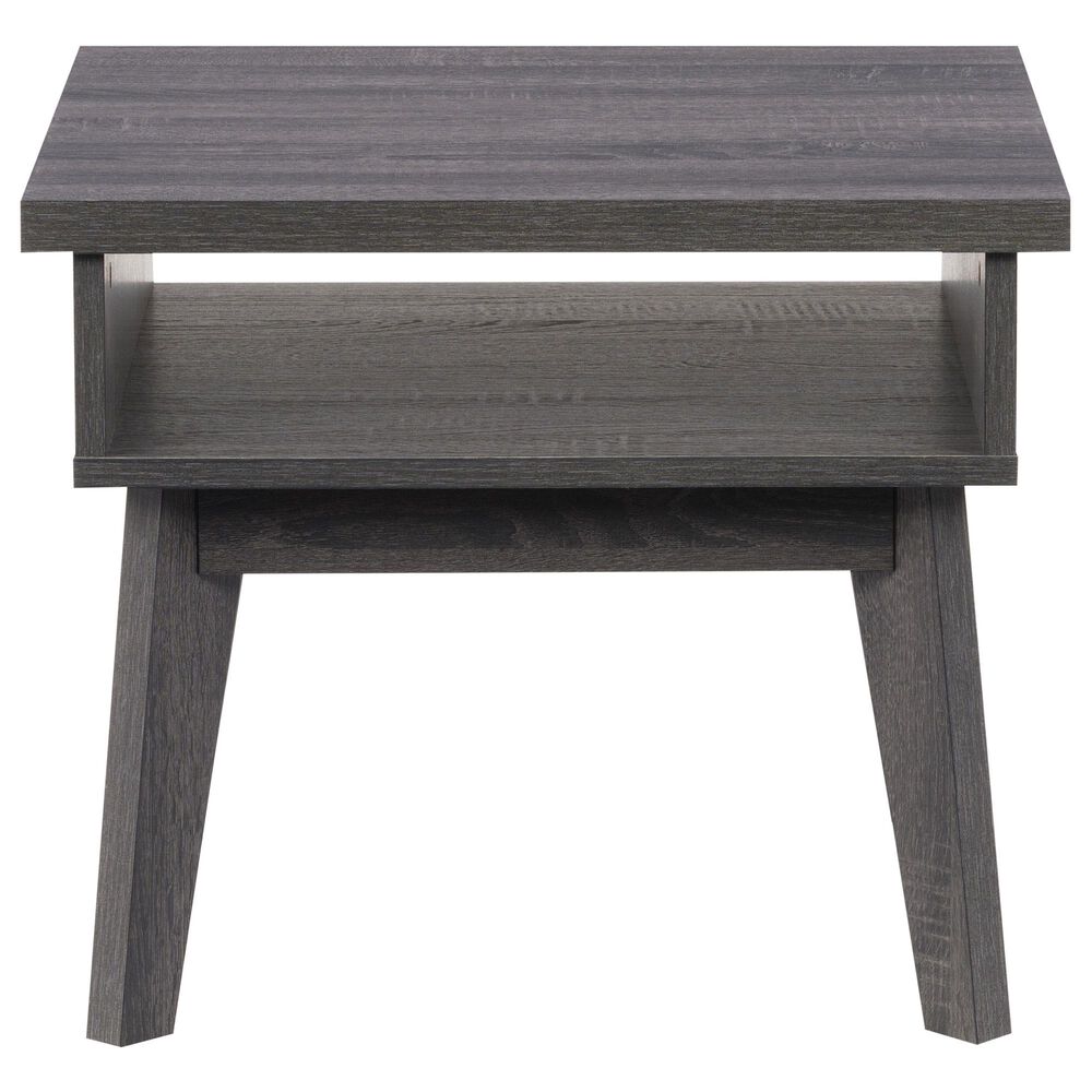 CorLiving Hollywood Side Table with Shelf in Dark Grey, , large