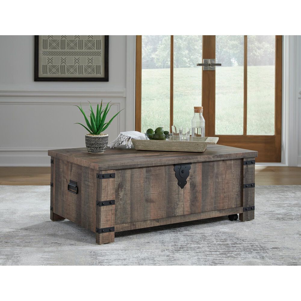 Signature Design by Ashley Hollum LiftTop Coffee Table in Rustic Brown