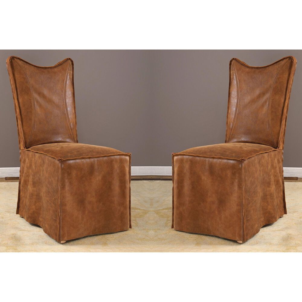 Uttermost Delroy Armless Chair Set of Two in Brown, , large