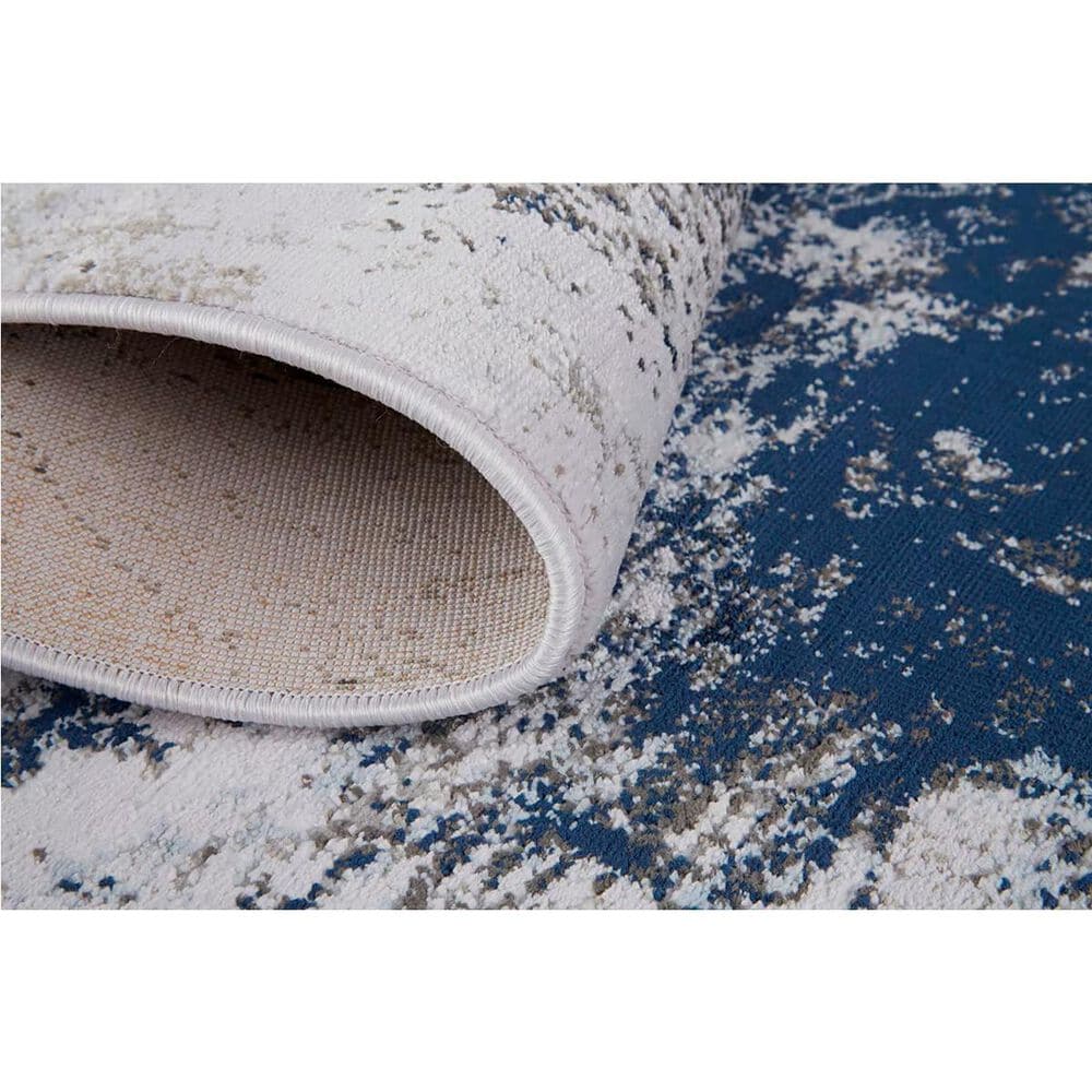 Feizy Gaspar 2&#39;10&quot; x 8&#39; White and Gray Runner, , large