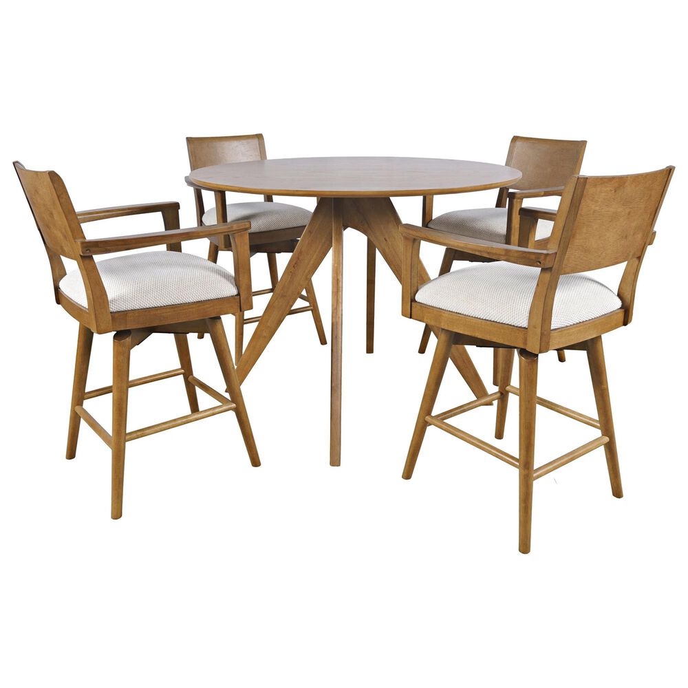 Waltham Axis 5-Piece Round Dining Set in Sable, , large