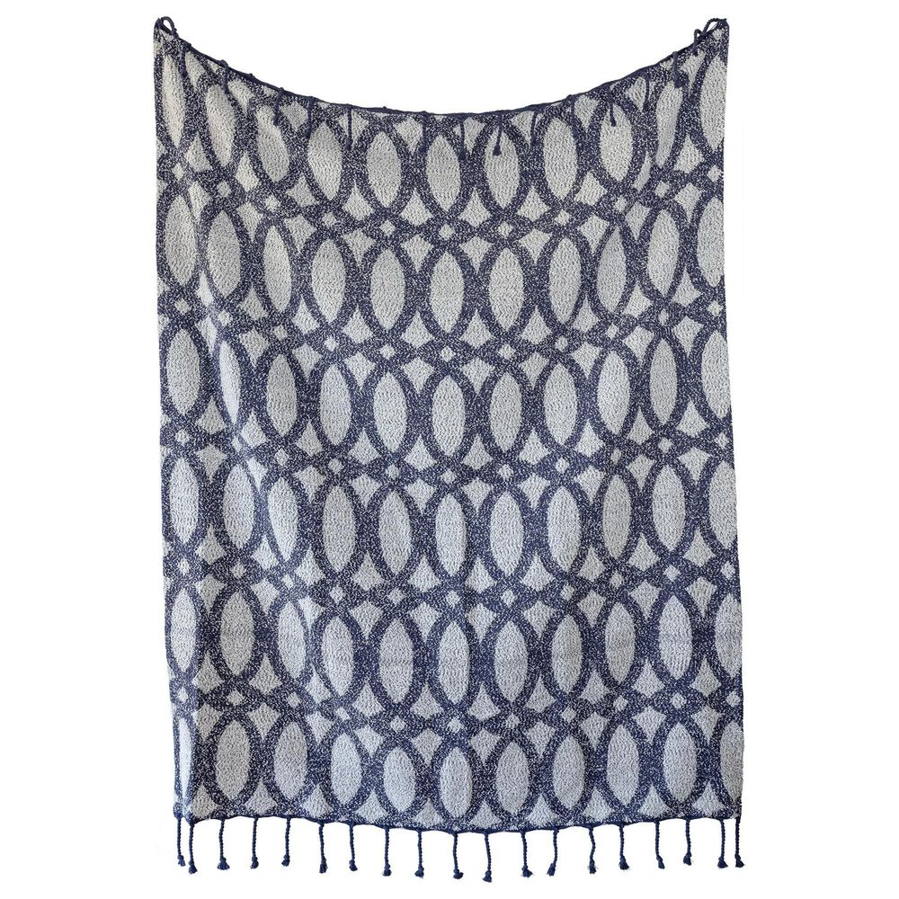 Foreside Cleo 60" x 50" Throw in Navy, , large