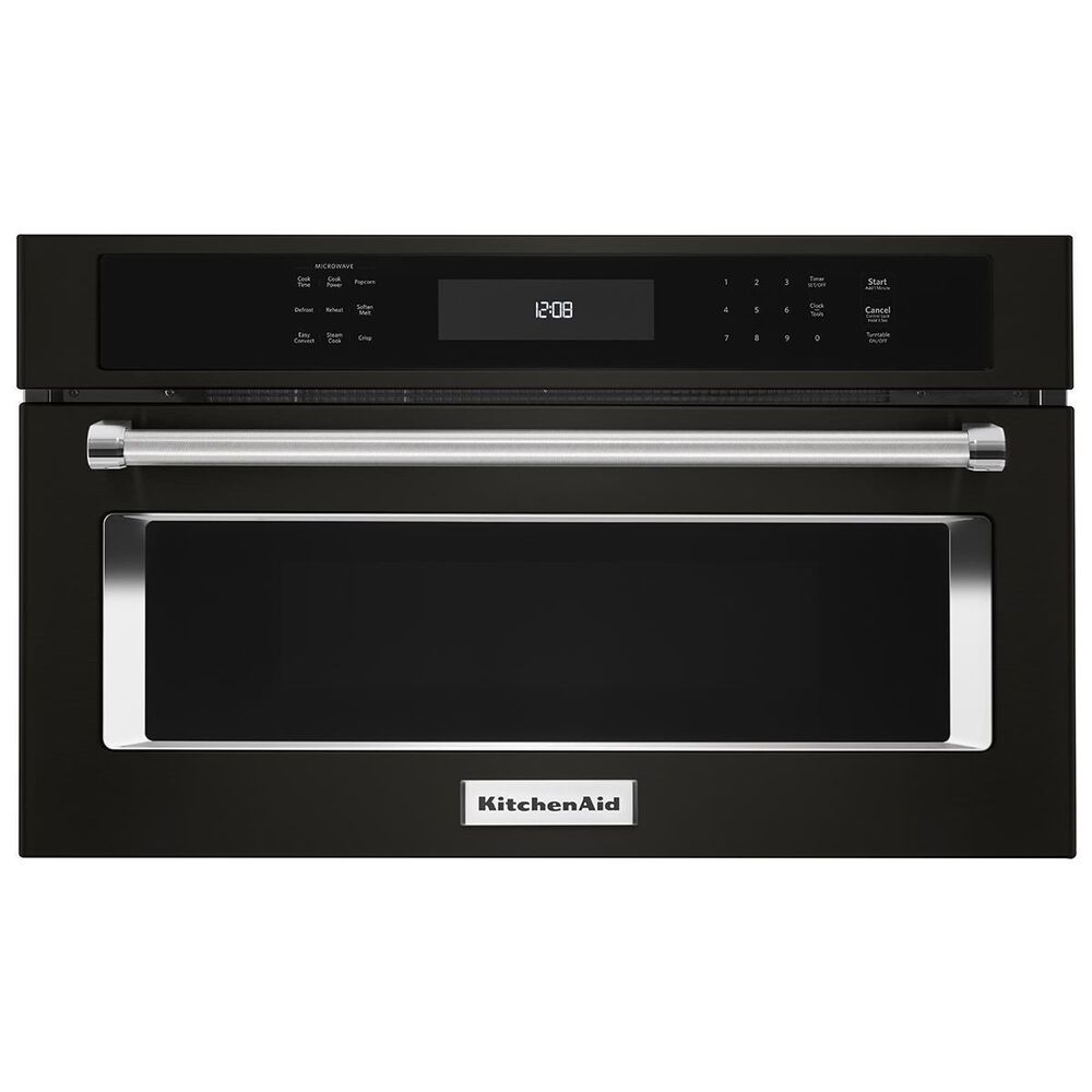 KitchenAid 27" Built-In Microwave Oven with Convection Cooking in Black Stainless, , large