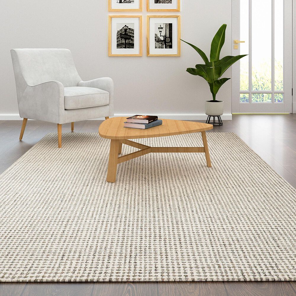 L&amp;R Resources Criss Cross 82378GRY Gray 7&#39;9&quot; x 9&#39;9&quot; Area Rug, , large