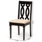 Baxton Studio Cherese Side Chair with Sand Cushion in Dark Brown (Set of 2), , large