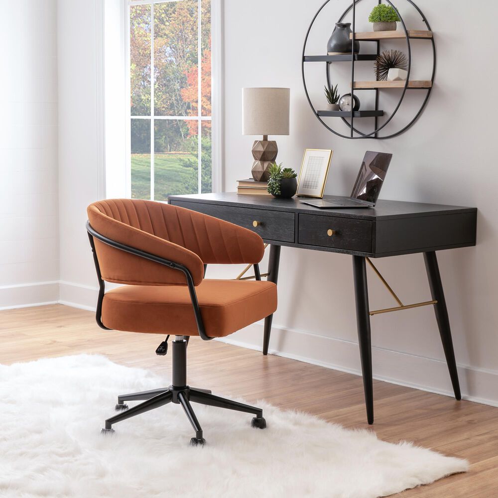 Linon Home Decor Prestwick Office Chair in Caramel, , large