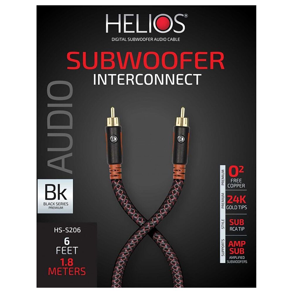 Helios 6&#39; Subwoofer Cable in Black, , large