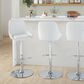 LumiSource Diana Adjustable Barstool with White Faux Leather Upholstery in Chrome (Set of 2), , large