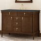 James Martin Kinnsden 48" Single Bathroom Vanity in Sable Oak with 3 cm Charcoal Soapstone Silestone Top and Rectangular Sink, , large
