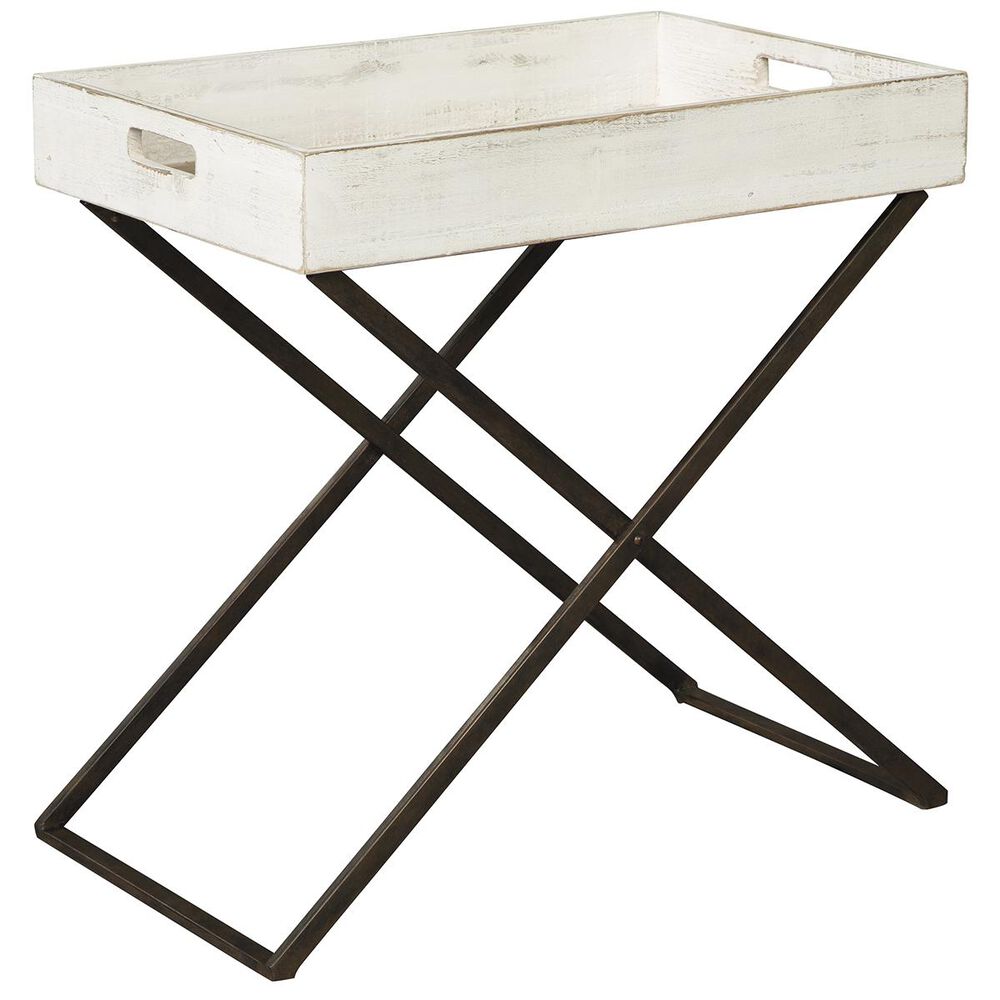 Signature Design by Ashley Janfield Accent Table in Antique White and Black, , large