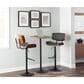 Lumisource Lombardi Swivel Adjustable Barstool with Grey Cushion in Black and Walnut, , large