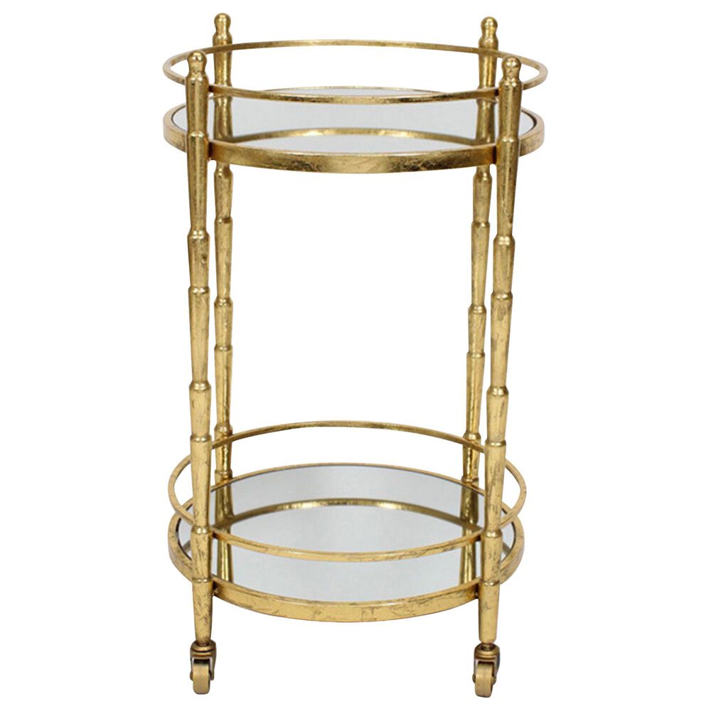 Sagebrook Home Metal 2-Tier Bar Cart in Gold, , large