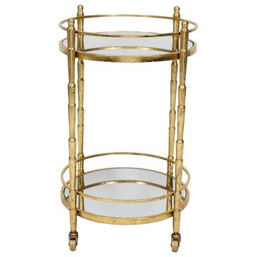 Sagebrook Home Metal 2-Tier Bar Cart in Gold, , large