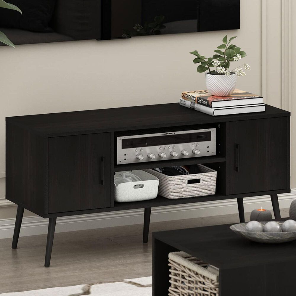 HOMLUX 43.3" TV Stand with 2-Door in Espresso, , large