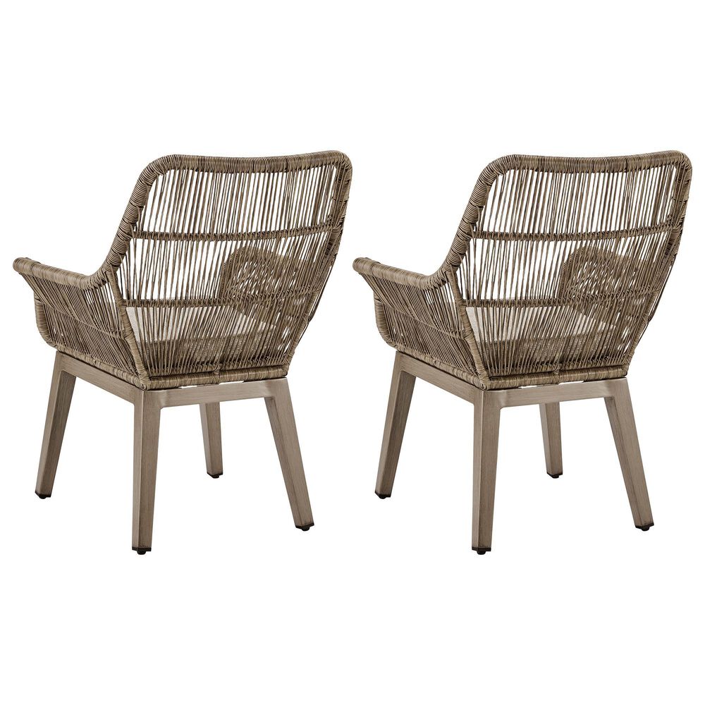 Ashley Beach Front Patio Arm Chair in Beige &#40;Set of 2&#41;, , large