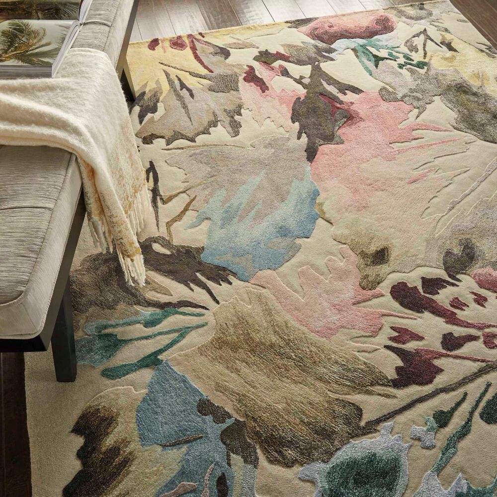 Nourison Prismatic PRS15 7&#39;9&quot; x 9&#39;9&quot; Beige and Multicolor Area Rug, , large