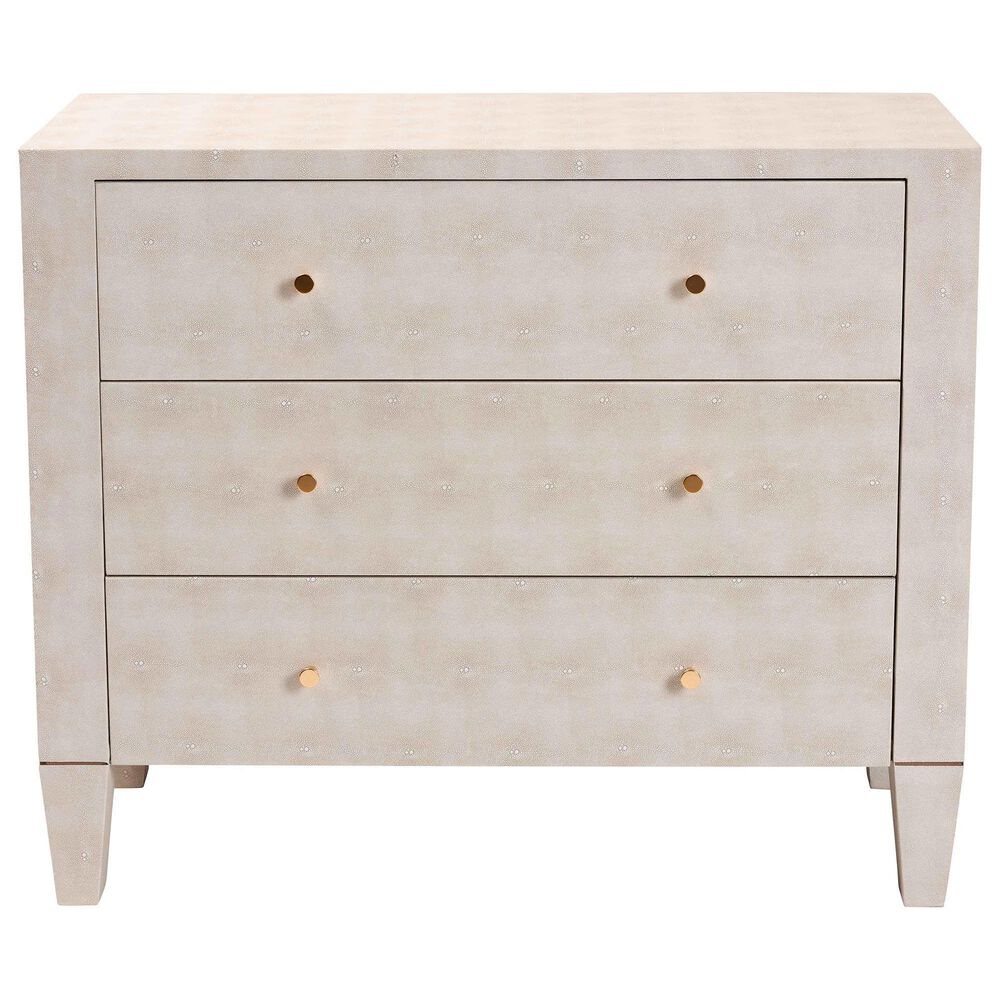Baxton Studio Leyna 3-Drawer Storage Cabinet in Beige, , large