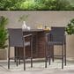 Hearth and Haven Littleton Outdoor Bar Stool in Brown (Set of 2), , large