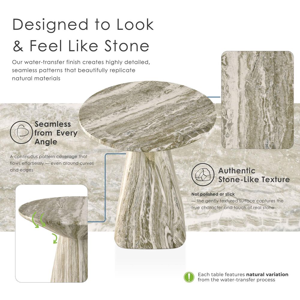 Furniture of America Karvyn 18" Travertine Side Table in Gray, , large
