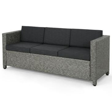 Hearth and Haven Puerta Outdoor Sofa with Black Cushion in Gray, , large