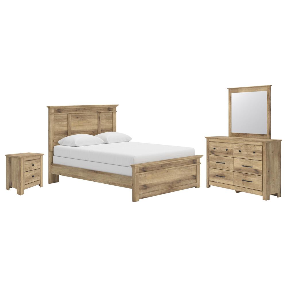 Ashley Makidern 4-Piece Queen Panel Bedroom Set in Natural Brown, , large