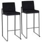 Lumisource Fuji Stackable Barstool with Black Velvet Cushion in Black (Set of 2), , large