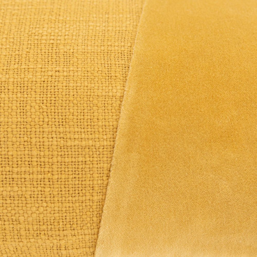 Rizzy Home 14&quot; x 26&quot; Polyester Filled Solid Lumbar Pillow in Yellow, , large