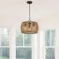 Golden Lighting Weavelight 3-Light Pendant in Natural Black, , large