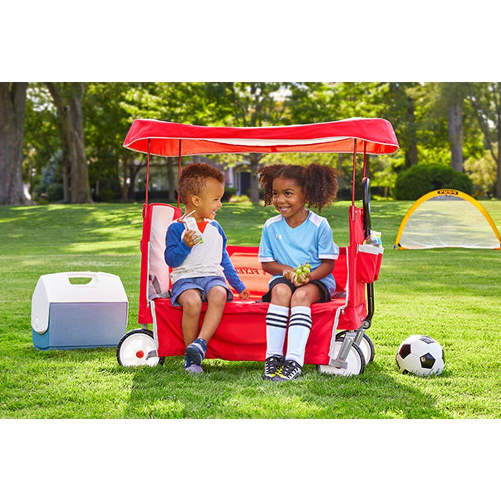 Radio Flyer 3-In-1 Folding Wagon with Canopy in Red, , large
