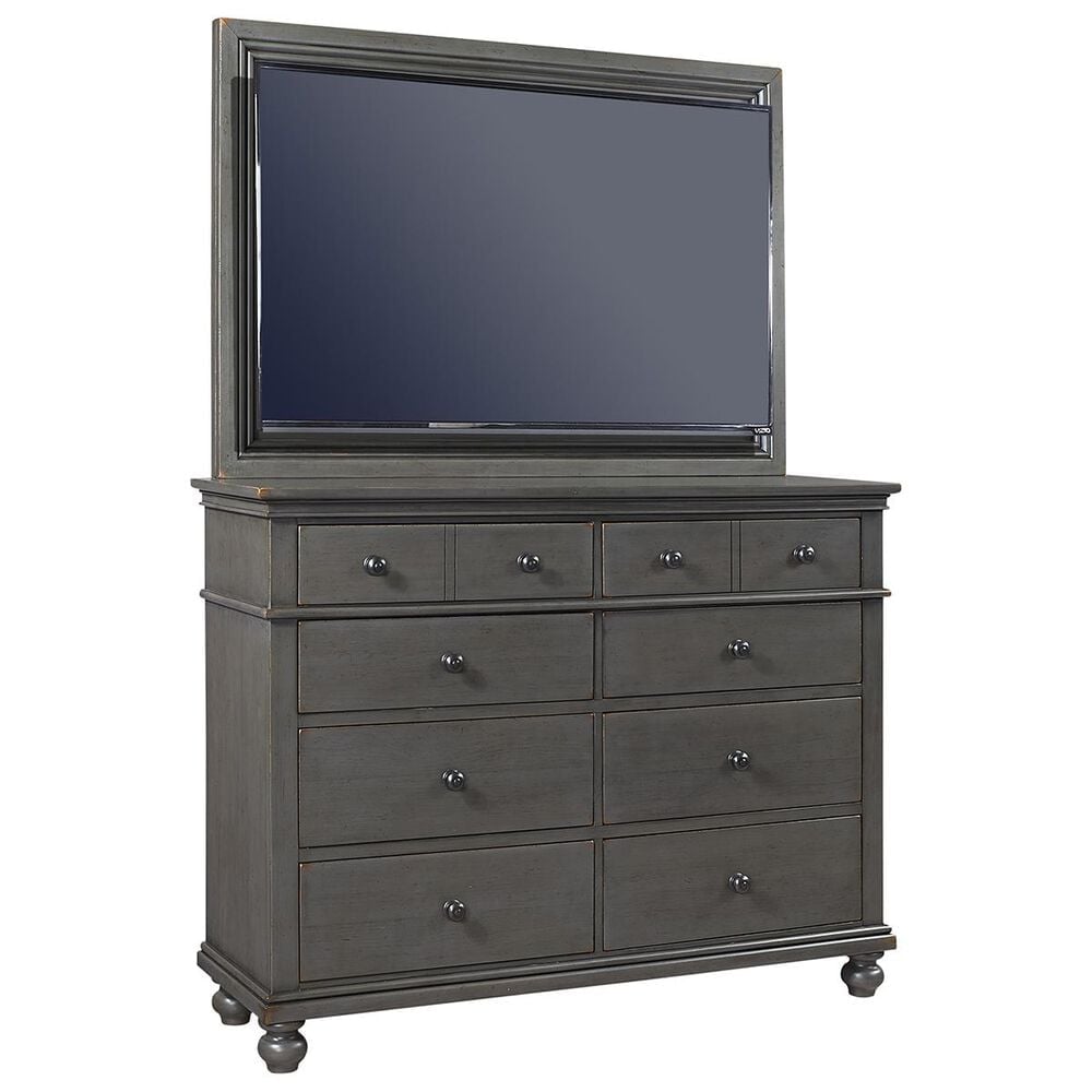 Riva Ridge Oxford Dresser and TV Frame with Mount in Peppercorn, , large