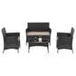 Furniture of America Bianca 4-Piece Patio Conversation Set in Black, , large